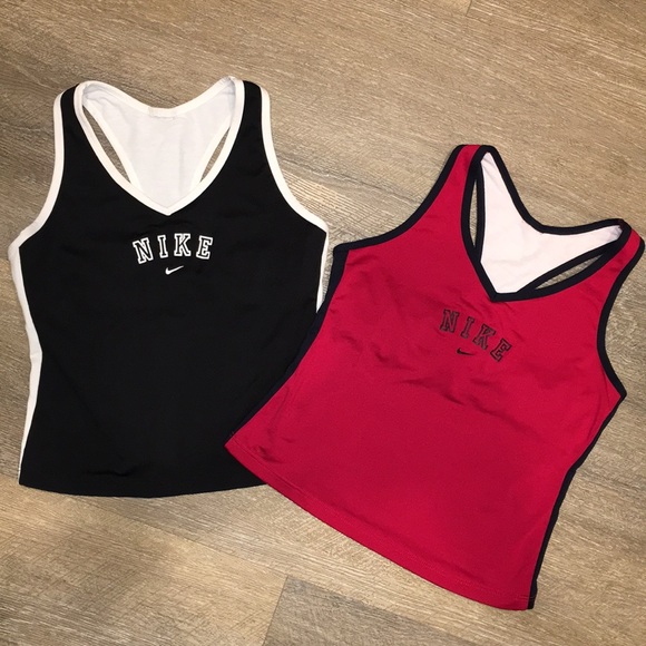 Nike Tops - 2 Nike Vintage Black & Red Racerback Workout Top S
